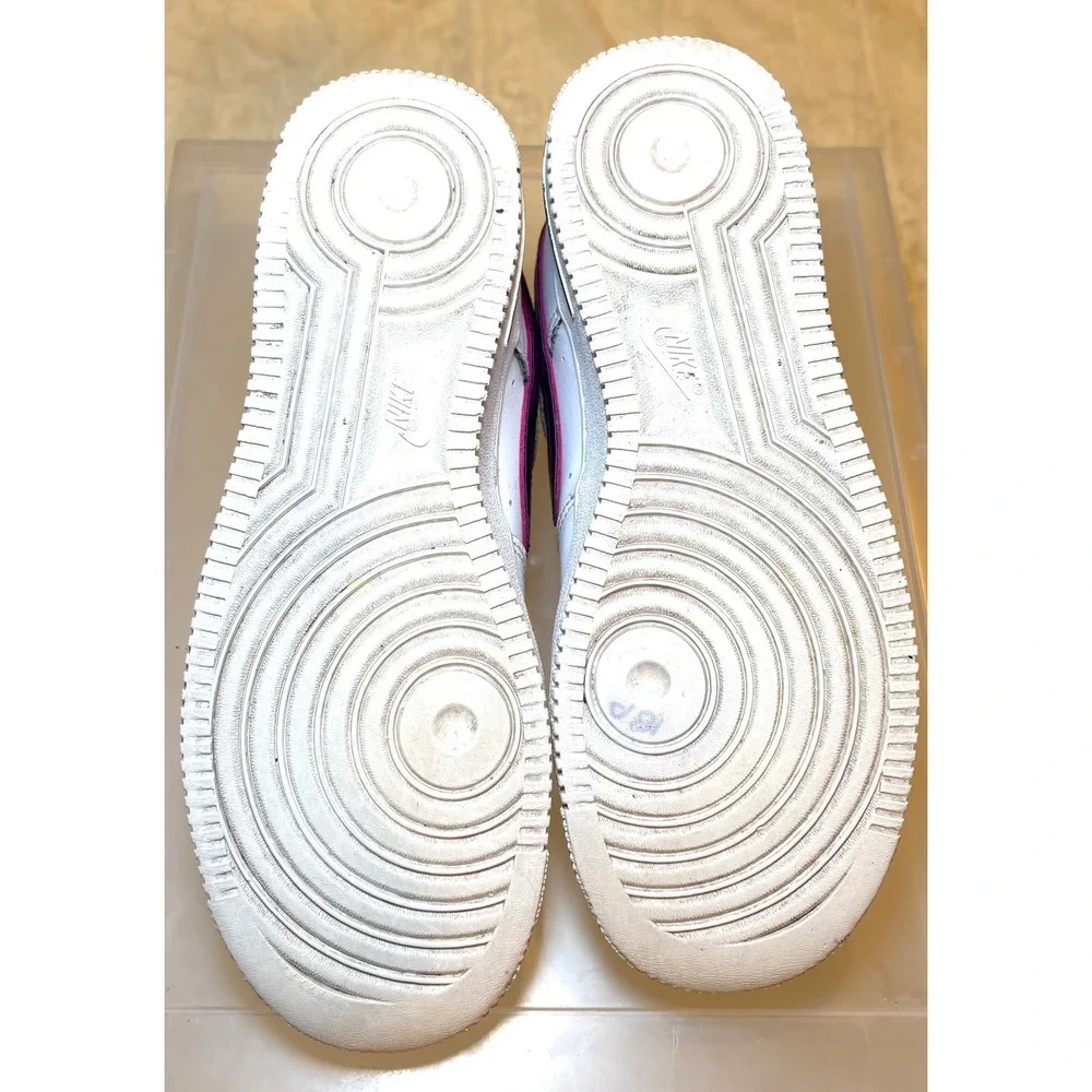 Nike Air Force 1 Low White Purple Teal Just Do It GS Sneakers CW1590-101